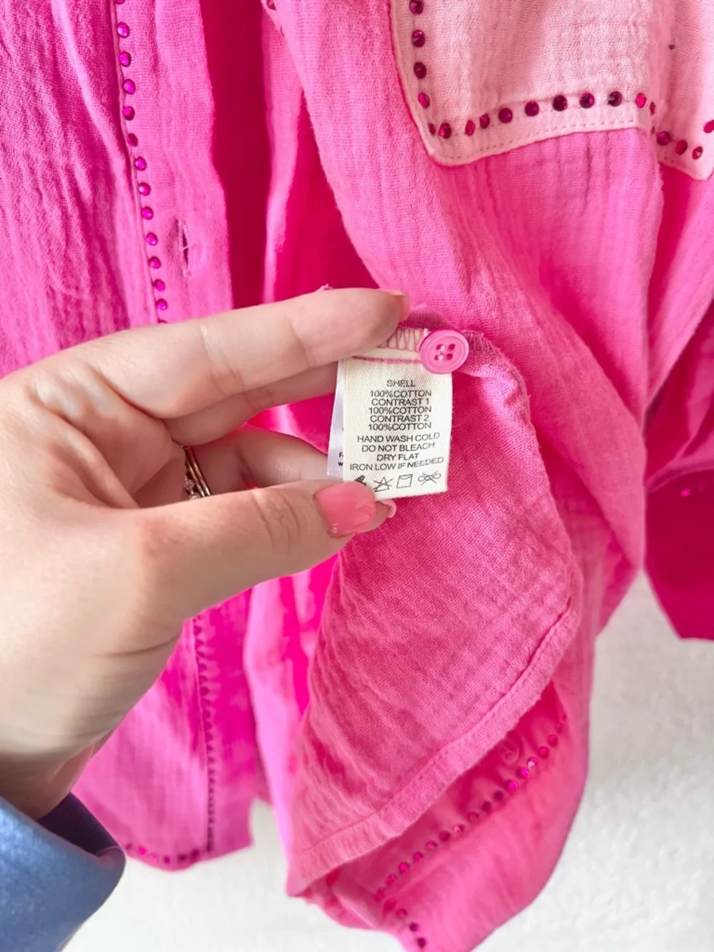 Peach Love Boutique Pink Rhinestone Color Block Matching Set Sz S